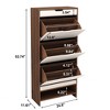 NicBex Shoe Cabinet with 3 Flip Drawers and Open Storage Shelf Modern Freestanding Shoe Rack Storage Organizer with Drawers for Entryway,Hallway - 3 of 4