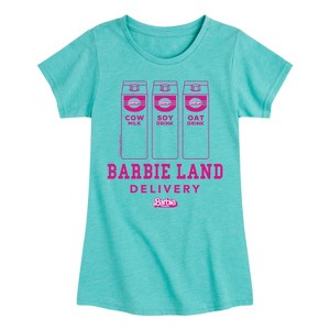 Girls' - Barbie - Barbie Land Delivery Fitted Short Sleeve Graphic T-Shirt - 1 of 4