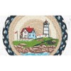Earth Rugs Round Trivet – 10"x10" Nubble Lighthouse Printed Braided Jute Mat in Coastal Nautical Seaside Design - 3 of 3