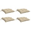 vidaXL Beige Chair Cushions 4 pcs - 15.7"x15.7"x2.8" Water-Resistant Oxford Fabric for Patio, Garden, Office, Lounge, Indoor/Outdoor Use - 3 of 4
