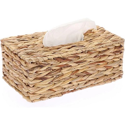 LunaLulinlk Tissue Box Cover Rectangular, Household Tissue Storage Organizer,Hand Woven Wicker Tissue Holder, 9 x 5.12 x 3.54", Natural