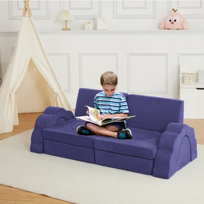 11Pcs Kids Play Couch, Modular Toddler Sofa Set for Creativity, Fort Building & Playroom or Bedroom Furniture