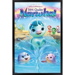 Trends International Not Quite Narwhal (2023) - Key Art Framed Wall Poster Prints - 1 of 4