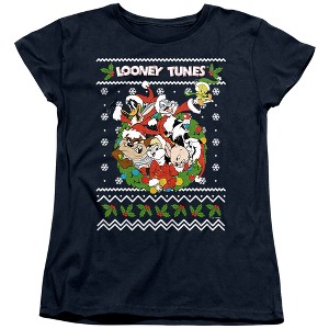 Women's Looney Tunes Looney Christmas Ugly Christmas T-Shirt - 1 of 4