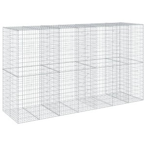 vidaXL Gabion Basket Silver Galvanized Iron Large Durable - 1 of 4