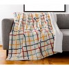 HomeRoots 50" X 60" White Yellow and Green Faux Fur Geometric Plush Throw Blanket - 2 of 4