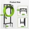 Angel Sar Heavy-Duty Garden Hose Holder, Freestanding Metal Stand with 4 Spikes, Rust-Proof Outdoor Storage Organizer for 150ft Hose, Square Pattern - 3 of 4