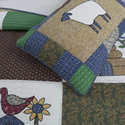 Acoinel Farmhouse Animal Patchwork Quilt Set - Reversible Bedspread with Pillow Shams, Rustic Country Bedding for All Seasons,Queen — фото 8