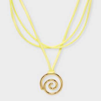 Corded Swirl Charm Layered Choker Pendant Necklace - Wild Fable™ Gold/Yellow