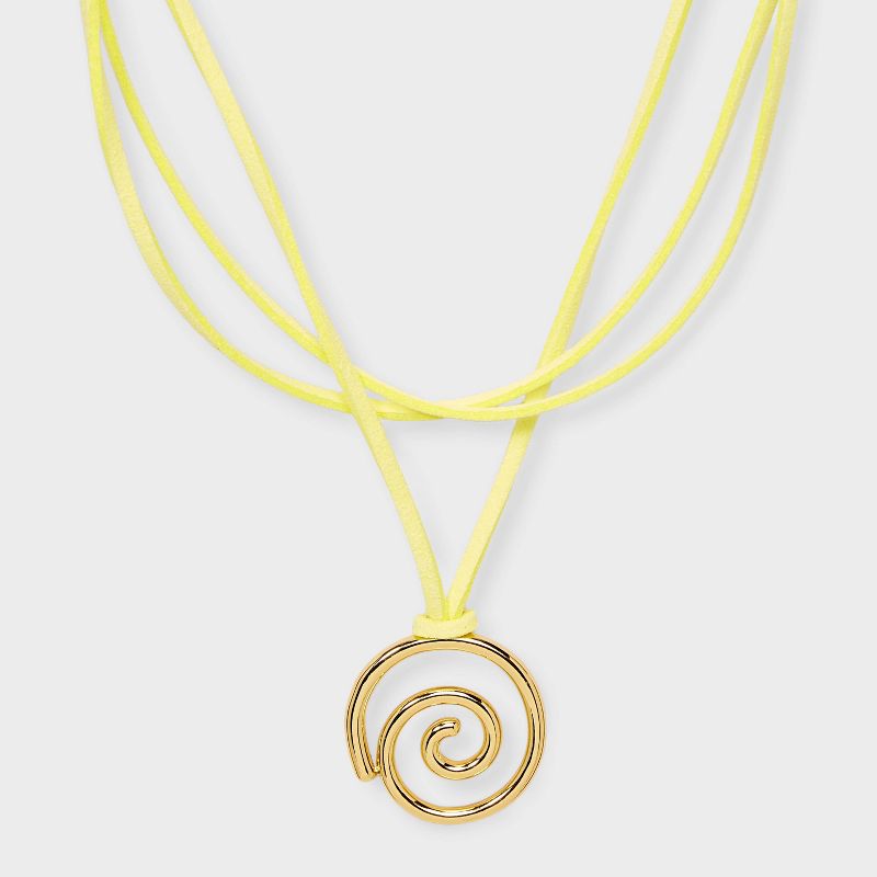 Corded Swirl Charm Layered Choker Pendant Necklace - Wild Fable&#8482; Gold/Yellow, 1 of 6