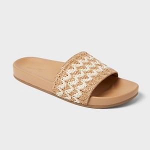 Women's Chloe Raffia Footbed Slide Sandals - Universal Thread™ - 1 of 4