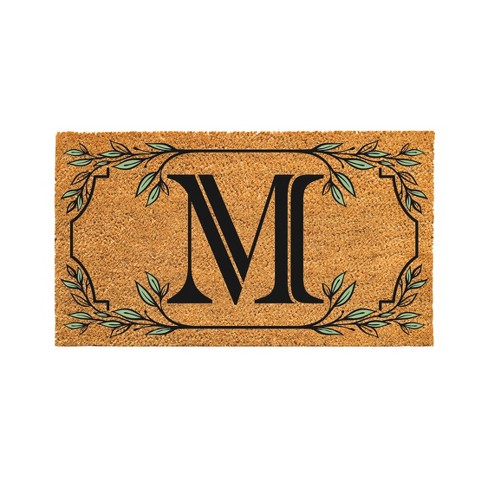 Monogrammed Evergreen Premium Coir Doormat