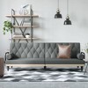 vidaXL Modern Sofa Bed with Adjustable Backrests - Highly Comfortable Dark Gray Fabric Day Bed - Durable and Breathable Material - 2 of 4