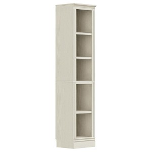 JAHRSTIM Halston Narrow Bookcase, Adjustable Storage Open Display Shelving Unit for Home and Office Space, 15.75”L x 13.78”W x 72.8”H, Cream - 1 of 4