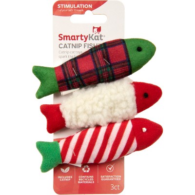 SmartyKat Christmas Fish Catnip Cat Toy Set - 3ct