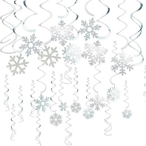 30-pack Of Snowflake Party Decorations - Hanging Christmas Whirl ...