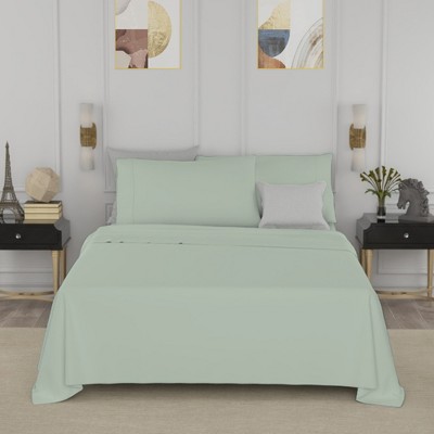 Soft Green Twin XL Cotton Blend Percale Sheet Set