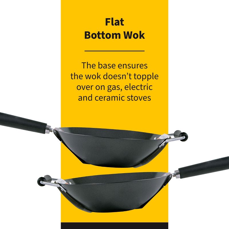 Ken Hom Excellence Non-Stick Carbon Steel Wok - 12 inch, 3 of 8