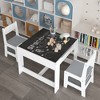 Lirago 3 in 1 Kids Wood Table and Chairs Children Activity Table Toddler Furniture Set Play and Learning with Storage and Detachable Drawing Board - 2 of 4