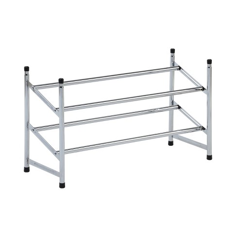 Organize It All Wooden Stackable Shoe Rack Chrome