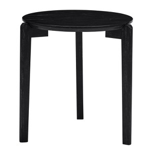 FONTOI 24" Coffee Table with Imitation Marble Tabletop, Compact Side Table with 3 Legs for Living Room, Office, Home, Black, 24"*24"*24" - 1 of 4