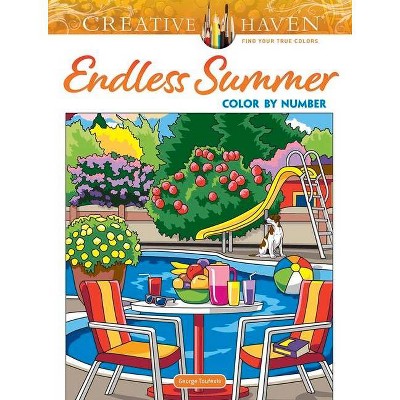 Creative Haven Endless Summer Color By Number - (adult Coloring Books:  Seasons) By George Toufexis (paperback) : Target