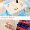 homfan Modern Kids Table,1 Table and 4 Chairs Set with Non-Slip Legs&Organizer Graffiti Desktop,Preschool Activity Kids Desk for Ages 2-10 - 4 of 4