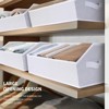 Aoibox Decorative Trapezoid Closet Storage Baskets with Handles Set of 8 White Collapsible Bins for Shelves Home Office - 3 of 4