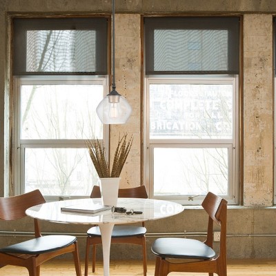 Harrow Matte Black and Gold Glass Pendant Light