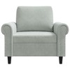 vidaXL Light Gray Sofa Chair - Modern Velvet Chair with Sturdy Metal Frame, Plush Foam Padding - Ideal for Living Room, Lounge, Office and Bedroom - 3 of 4