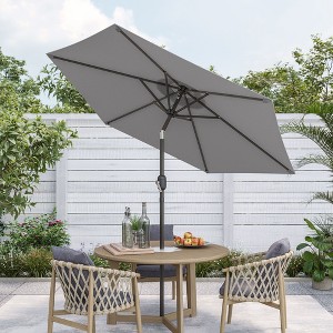 Sonkuki 7.5 ft Outdoor Patio Market Umbrella w/ Crank, Push Button Tilt,  UV-Resistant Canopy - 1 of 4