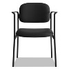 HON VL616 Stacking Guest Chair with Arms, Fabric Upholstery, 23.25" x 21" x 32.75", Black Seat, Black Back, Black Base - 2 of 4