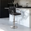 Yaheetech PU Leather Swivel Bar Stool Adjustable Seat Height for Dining Room, Bar Counter, Black - 2 of 4