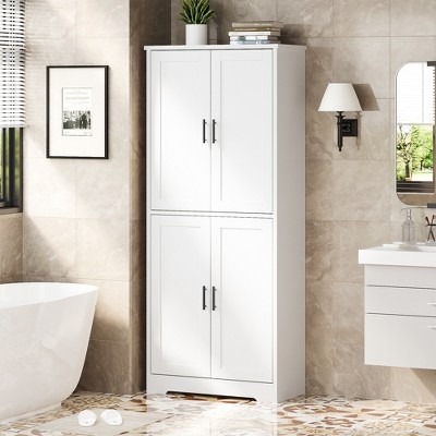 Kitchen Pantry Cabinet, Freestanding Pantry Storage Cabinet with Doors and Shelves, 70" Tall Cupboard Cabinet for Bathroom, Dining Room