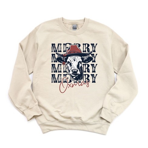 Simply Sage Market Women s Graphic Sweatshirt Merry Oxmas Target