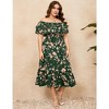 Women Plus Size Off Shoulder Maxi Dress Ruffle Flowy Casual Summer Boho Long Dresses - 2 of 4