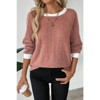 Coolmee Women's Ribbed Knitted Sweatshirt Trendy Colorblock Long Sleeve Pullover Sweater - 4 of 4