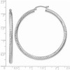 Black Bow Jewelry 3mm, 14k White Gold Diamond-cut Hoops, 50mm (1 7/8 Inch) - 3 of 4