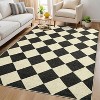 Coucheta Washable Checkered Area Rug, Non-Slip & Stain Resistant, Modern Geometric Plaid Carpet for Bedroom, Living Room, Hallway, Dining & Nursery - 4 of 4