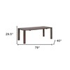 HomeRoots 79" Espresso Solid Wood Dining Table - 3 of 4