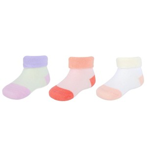 CTM Infant's Soft & Fancy Solid and Patterned Socks (3 Pack) - 1 of 4