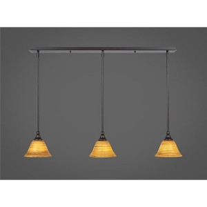 Toltec Lighting Any 3 - Light Chandelier in  Dark Granite with 7" Firré Saturn Shade - 1 of 1