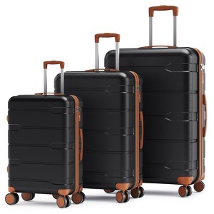 SKONYON 3-Piece Hardshell Luggage Set with TSA Lock, YKK Zippers, PC+ABS Construction and Spinner Wheels - 1 of 4