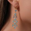 Vuskdtei18K Gold Plated Flower Dangle Earrings for Women, Hypoallergenic Cubic Zirconia Earrings, Elegant Chandelier Drop Earrings - 4 of 4