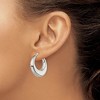 Black Bow Jewelry Puffed Round Hoop Earrings in Sterling Silver - 25mm (1 in) - 3 of 4