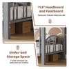 Twin Bunk Bed Frame with Heightened Arched Guardrail and Safety Ladder, Metal Bunk Bed Twin Over Twin, Sturdy Steel Bed - 3 of 4