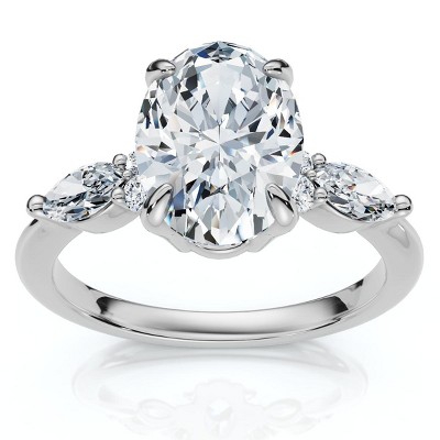 Pompeii3 1 3/4Ct Oval Diamond Nadia Engagement Ring 14k Gold or Platinum Lab Created