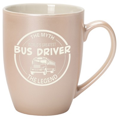 Elanze Designs World's Greatest Bus Driver Myth Legend White and Precious Pearl 10 ounce New Bone China Coffee Cup Mug