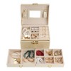 Unique Bargains PU Leather 3 Layer Birthday Gifts Jewelry Organizer Storage Holder with Drawer and Mirror - 3 of 4