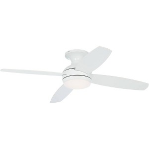 52" Casa Vieja Elite Modern Hugger Indoor Ceiling Fan with Dimmable LED Light Remote Control White Opal Glass for Living Room Kitchen House Bedroom - 1 of 4